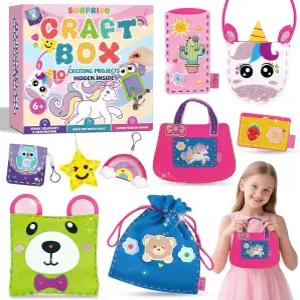 초보자를 위한 재봉 키트 10개의 유니콘 DIY 상자 예술 및 공예 나의 첫 번째 펠트 프로젝트 미술 용품