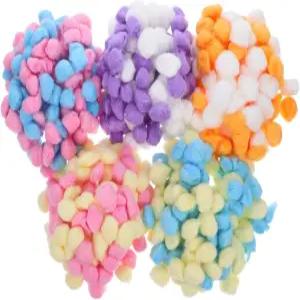SEWACC 코튼 볼 벌크 500개 DIY 예술 및 공예 장식용 퍼지 폼 수제 퍼프 플러프