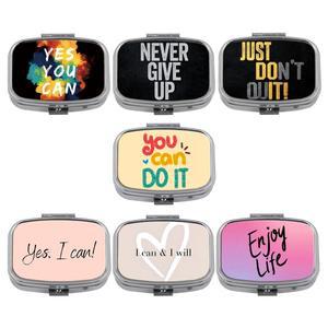 영감을 주는 인용문 메탈 의학 상자 알약 포장 건강 제품 습기 방지 보관 케이스 맞춤형 패션