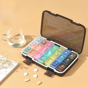 주간 약통 하루 3회 복용 21칸 대형 방습 7일 여행용 비타민용