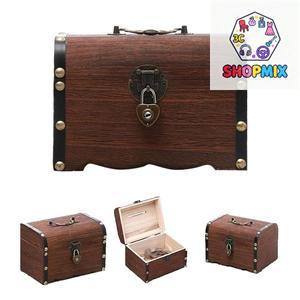 자물쇠가  보물 상자 빈티지 보관함 돼지 저금통 정리함 홈 레트로 장식용