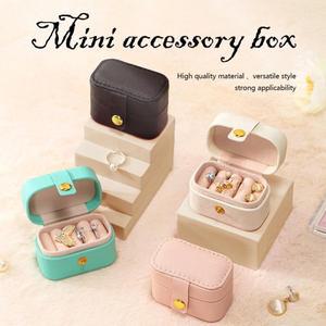 휴대용 여행용 보석함 반지  귀걸이용 미니 PU 가죽 컴세트트 케이스 엉킴 선물 상자