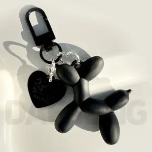 듀오라이프 풍선 강아지 키링 블랙 백참 열쇠고리 에어팟키링 핸드폰 가방 자동차 열쇠 키체인