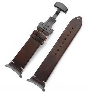 빈티지 송아지 가죽 스트랩 삼성 갤럭시 워치 울트라 47mm 갭 없는 팔찌 갤럭시 워치 7 47mm 버터플라이 버