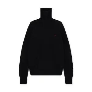 [아미] 남성 하트 로고 블랙 터틀넥 니트 HKS827 001 009