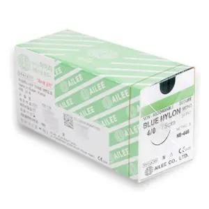 아이리 봉합사 블루나이론 CUT NB446 25MM 50CM 4-0 24개 3 8