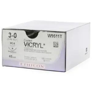 에치콘 바이크릴 봉합사 CUT W9511T 19MM 45CM 12개 3 0 8