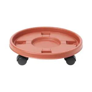 원형 이동식 받침대 (40cm 브라운) DK24플랜테리어 원예용품 화분대 바퀴 인화분 식물재배 홈가드닝