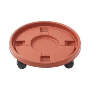 원형 이동식 받침대 (40cm 브라운) DK24플랜테리어 원예용품 화분대 바퀴 인화분 식물재배 홈가드닝