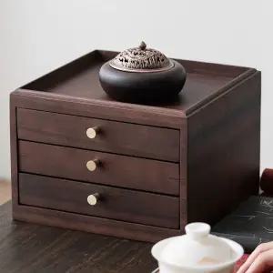 보이차 틴케이스 원목 커피정리함 탕비실 차통 티백 보관함 보관통 티캔 케이스