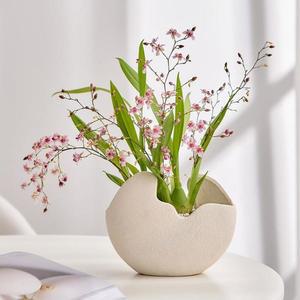 아름다운 세라믹 꽃병 가정 스타일 발코니 컨테이너 미적인 오브제화병 하이 도자기 모양의
