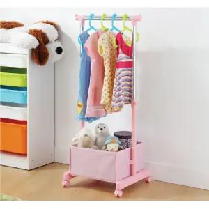 KT 고급 32 어린이 행거 핑크이동식 아동 옷걸이 수납 정리