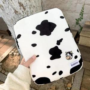 귀여운 소 태블릿 케이스 아이패드 에어4 프로 11 12.9 보호 라이너 가방 인치 노트북 충격 플러시 파우치