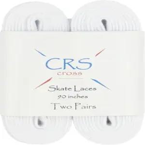 CRS 크로스 피겨 스케이트 레이스. 2쌍. 흰색 폴리에스터 스 스케이팅 및 롤러 스케이트를 위한 스테이