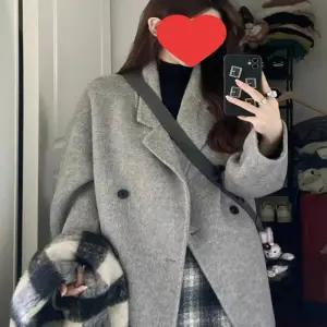 3컬러 여성 모던실루엣 더블버튼 롱코트 모직 오버핏 캐주얼룩 데이트룩 페미닌룩 데일리룩