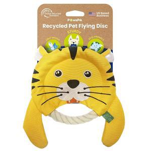 POWSPIK 플라잉 디스크 줄다리기 장난감, 재활용 소재, 중대형견용 스퀴커 지름 8.5인치 던지기 및 가져오기용 (터프 타이거)