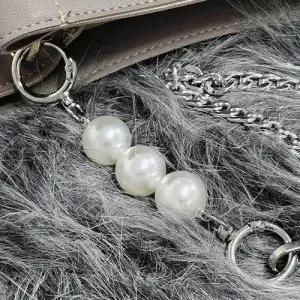 진주 포인트 연장 스트랩 14cm 실버 체인끈 가방줄 WEC9F48