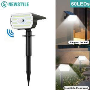 야외조명 60LED 태양광 모션 센서 스포트라이트 3가지 모드 방수 아웃도어 등 정원등