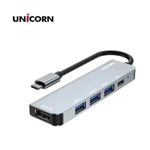 C타입 5in1 HDMI 멀티 허브 TCH-P20 유니콘 C허브 USB SD카드리더기 맥북 노트북 USB분배기 랜허브 랜선 인