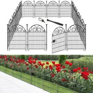게틀레이 톨 가든 펜스 동물 장벽 40인치(H) 12개 패널 개를 위한 정원 울타리 및 테두리 마당용 개 야외