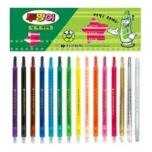 지구화학 샤프식색연필 투명이 연두색 12개