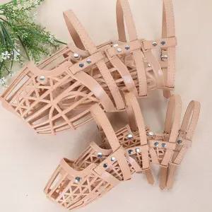 중형 강아지 가죽 입마개 대형견 소형견 4-6호 애견 마스크 대형견입마개