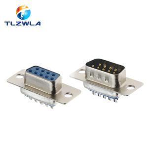 10PCS RS232 DB9 커넥터 직렬 VGA 9 핀 암 2 행 솔더  플매트 카펫 러그 D-SUB 수 소켓