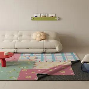 블루핑크 스트라이프 대형 01 인테리어 카페트 단모러그