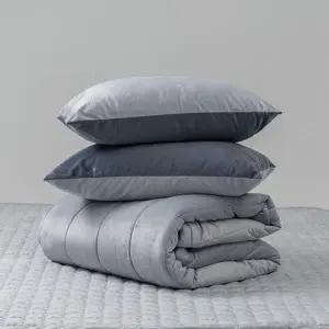 빌리 극세사 리버서블 퀸 이불베개세트 민트그레이 겨울 침구 신혼 자취