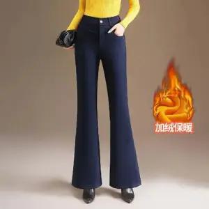 마킷4 여성 바지 정장 심플 기모 도톰 스판 나팔 추동 하이웨이스트 오피스룩 블레이저 힛템