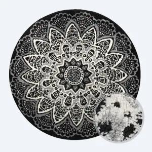 국내산 에스닉 보헤미안 패턴 원형러그 카페트 감각적 통기성up 프리미엄