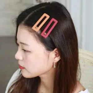 [셀러에이드]컬러 사각프레임 헤어 집게핀 옆머리핀