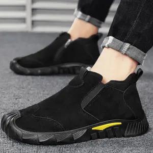 남성용 데일리 스포츠 털 안감 옆 지퍼 운동화