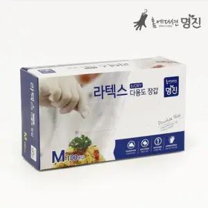 홈에디션 명진 라텍스 위생장갑 100매 중 아이보리