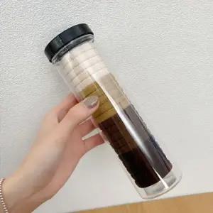 여성 플랫 고무 머리끈 심플하고 이음없는 머리끈 (20개) 1통 K455