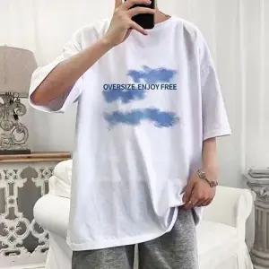 레터링 포인트 남자 반팔티 라운드넥 오버핏 데일리룩 WEE7326