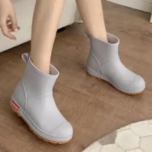 버선코 포인트 커플 가벼운 레인부츠 여성 발목 미들 부츠 장마철 남성 여름 패션 장화 신발