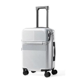 전면 개구부, 컵 홀더 및 USB 포트, 경량 ABS+PC 하드쉘 스피너 캐리어, 항공사 승인, 360 휠, 슬리버가 포함된 어반 익스플로러 20인치 기내 반입 수하물