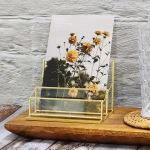 고급 금속 명함 사선 2단 거치대 WF061F4