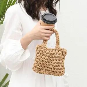 니트소재 꽈배기 짜임 미니사이즈 토트백 여름가방 WEED3D0