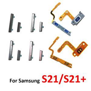 호환 삼성 갤럭시 S21 G991 전화의 경우 Plus +용 새 전원 볼륨 버튼 켜기 푸시 잠금 키