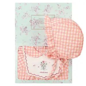 [롯데백화점]밍크뮤 PK 플라워자수체크SET바디슈트 3611360404 36113-604-04 출산백일돌선물