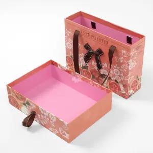 손잡이 서랍형 선물상자 23X17CM 초콜릿 접이식 종이