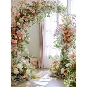 웨딩홀 꽃장식 아치 가지 웨딩 화환 프레임 철제 넝쿨 무대