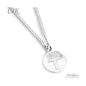 클루아조네 키즈 은목걸이 스터링실버 십자가 각인가능 CeK Kids 8175KN