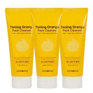 3개  토닝 오렌지 팩 클렌저 150ml  클렌징폼 워시오프팩