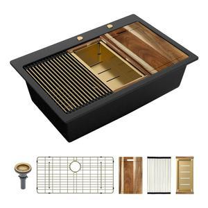 Sarlai 33 화강암 복합 블랙 주방 싱크대 - 33