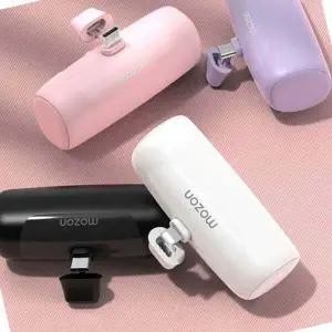 보조배터리 휴대폰충전 C타입 블랙 일체형 5000mAh 밧데리