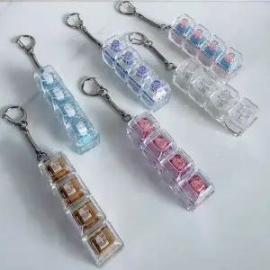 LED 투명 키보드 딸깍이 키캡 키링 피젯 토이 장난감