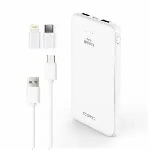 보조배터리 휴대폰충전 티커브 PD 18W 10000mAh 8 C타입 젠더 1개입